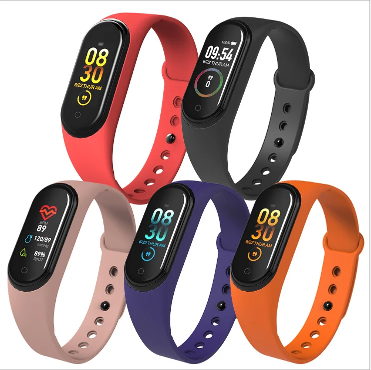 

Factory wholesale price M4 smart+watch Fitness Tracker Woman Kids health smart Bracelet M4 Android & for iphone Smart Watch, Black , red , blue