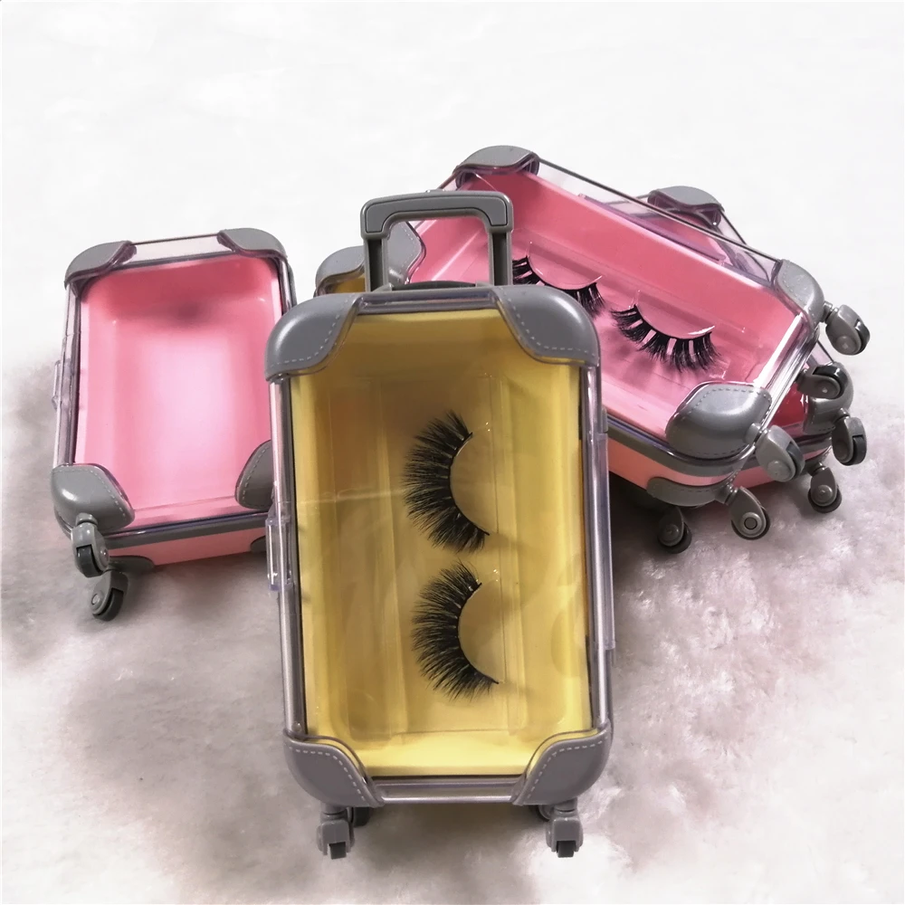 

Wholesale 16mm Mink Eyelashes Vendor Customised Full Strip False Eyelashes Package In Suitcase Real 3d Mink Eyelashes Bulk, Natural black