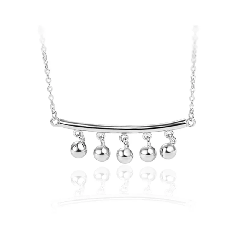 

925 Sterling Silver Pendant Shaker Small Ball Necklace Women Jewelry