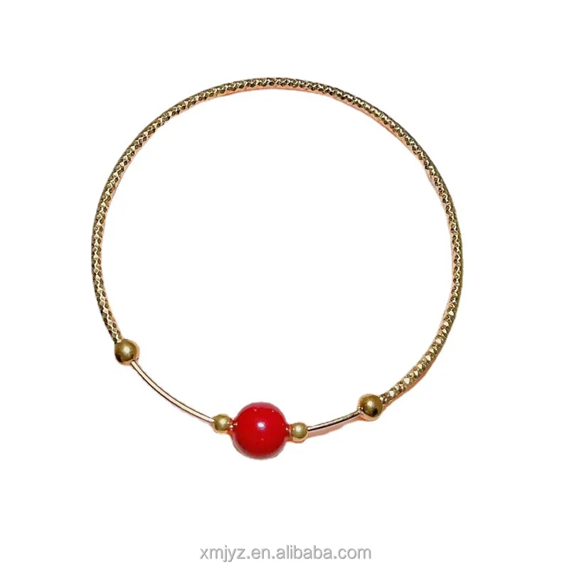 

Certified Pure Silver S925 Open-Ended Bracelet Gold-Plated Agate Pearl Fashion Drainage Live Broadcast Same Style Spot