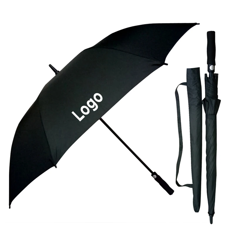 

Extra Large Automatic Fiberglass Frame Waterproof Big Umbrella Wholesale, Golf Umbrella With Logo Print