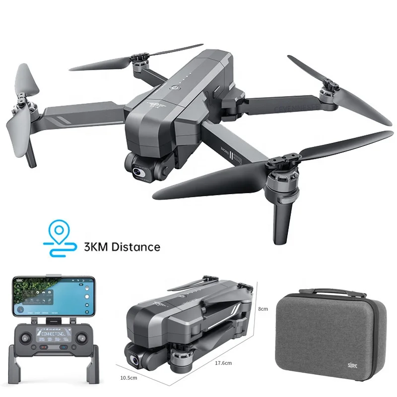 

Takenoken Helicopter Drone Professional 2021 New Drone 4K HD Camera Foldable Brushless Motor Aerial Photography Drones F11 Pro, Dark gray, silver gray