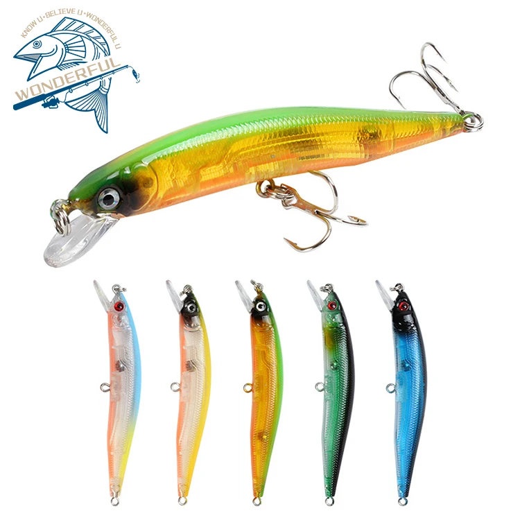 

Factory Price 8.1g 10cm Multicolor Bionics 3d eyes Freshwater casting fishing tackle swimming bait minnow lure, 6 colors