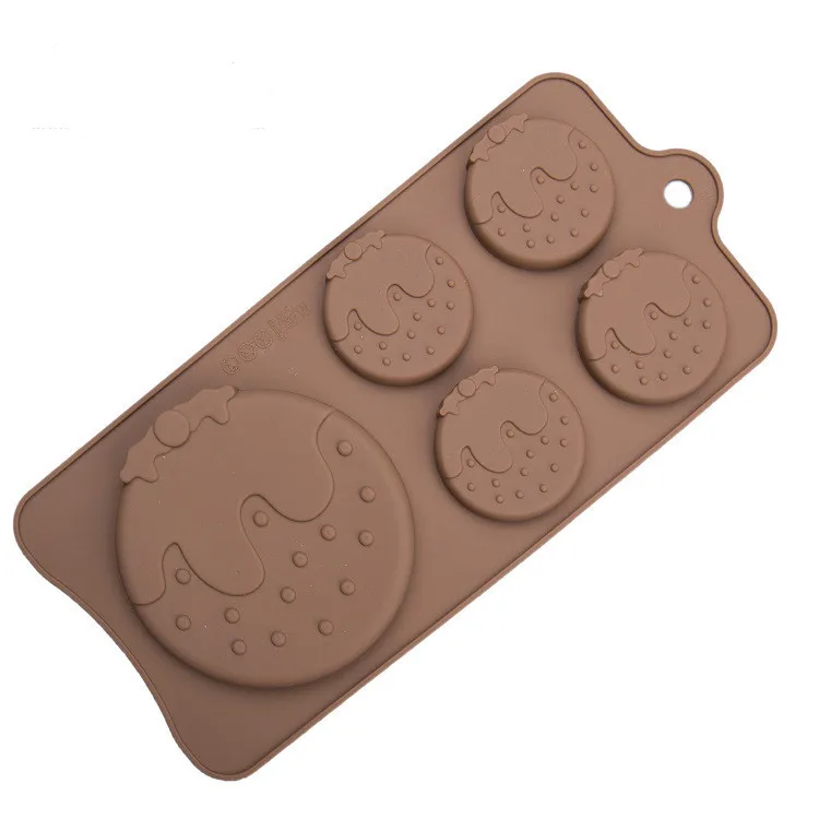 

Y1281 silicone biscuits mold 5 cavity strawberry shaped silicone chocolate molds, Random