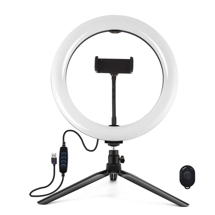 

PULUZ 10.2 inch Selfie Circle Phone Photographic Retractable Live Fill Bracket Ring Light With Stand Led Tripod