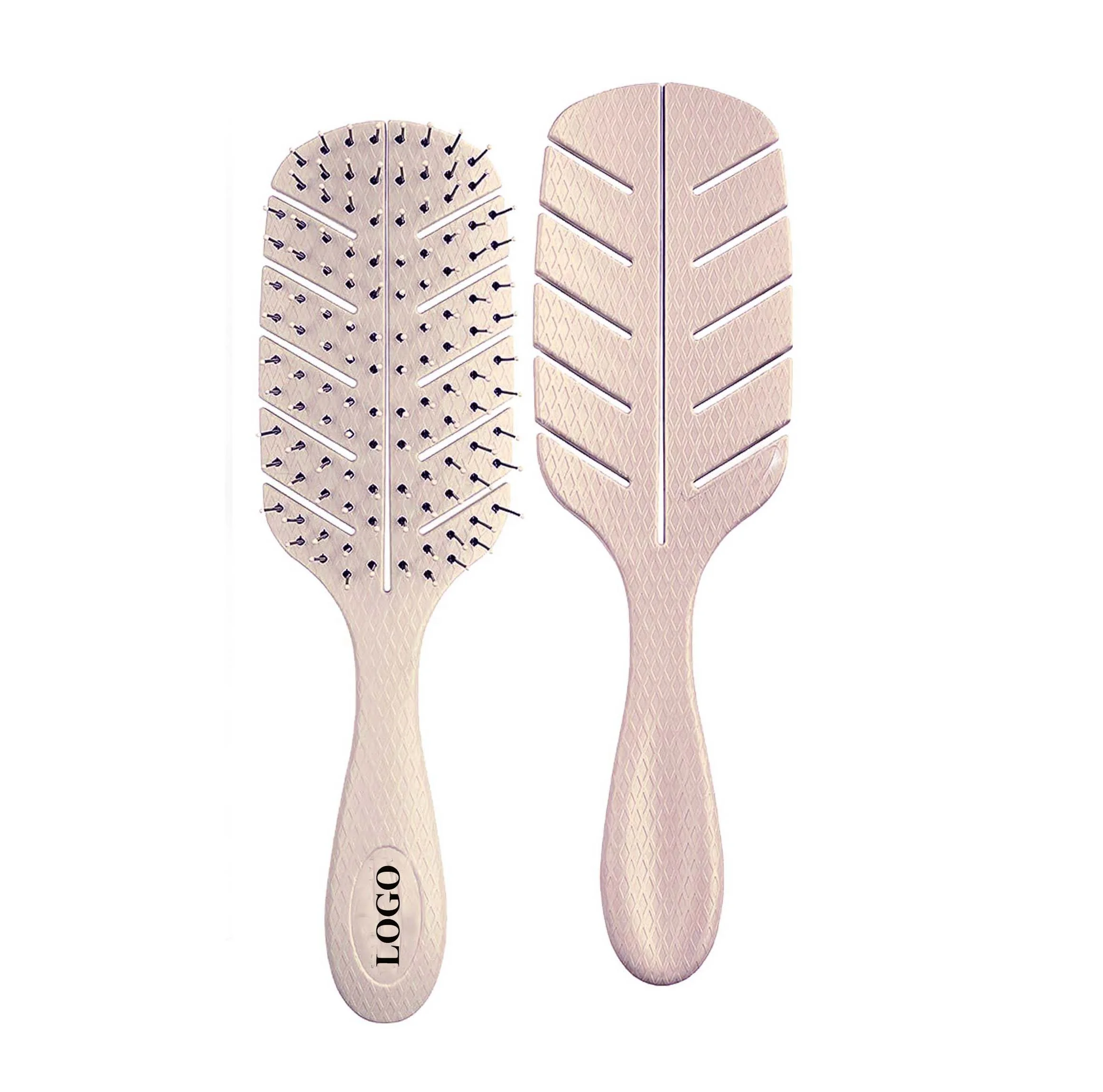 

HEYAMO Stock Wheat Fiber Soft For Stimulating Long Straight And Curly Hair Growth Eco Natural Hair Brush Vent Detangling Brush