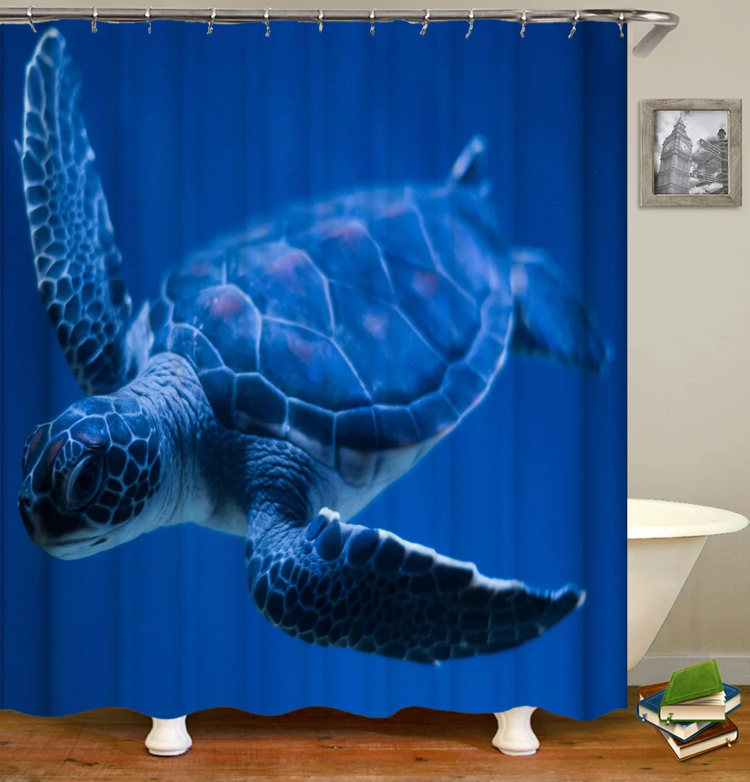 

Drop shipping, waterproof and environmentally friendly solid color shower curtain, customized ocean world 3D shower curtain/, Customized color