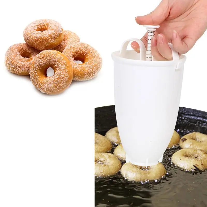 

Fry Donut Mold Plastic Light Weight Donut Maker Dispenser Easy Fast Portable Arabic For Waffle Donut Drop Shipping Gadgets, As photo