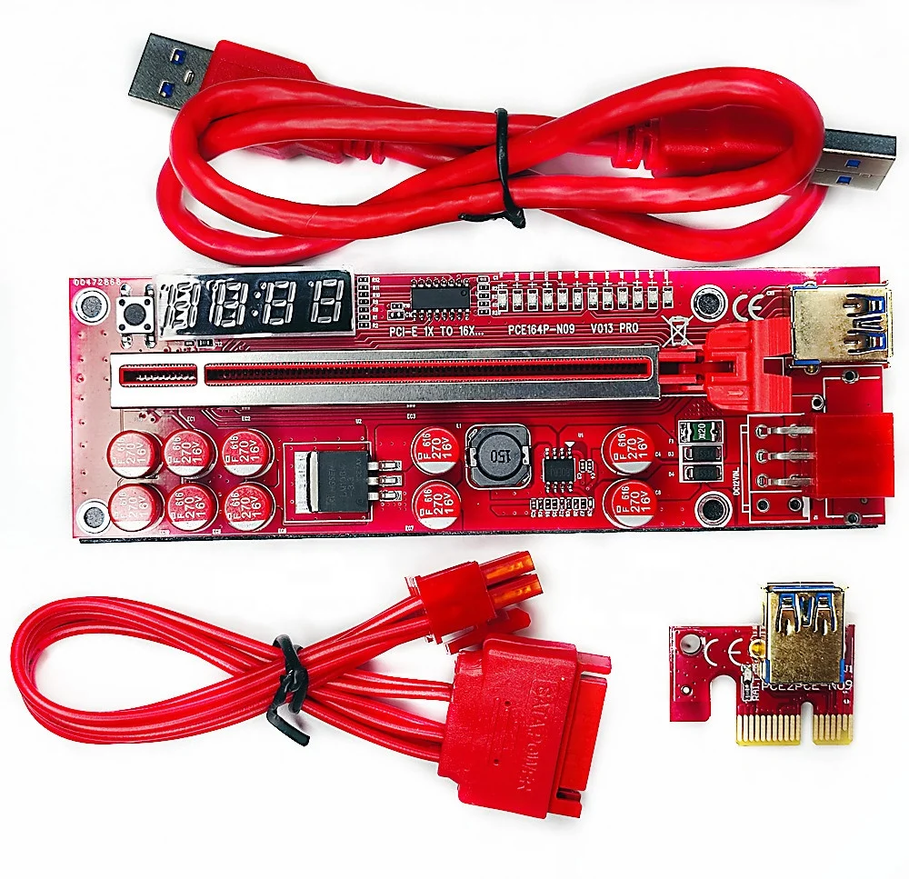 

V013 PRO Red PCI-E Riser Better than VER 009S 009C 010X 010S 011 012 013 PRO PLUS Display Temperature