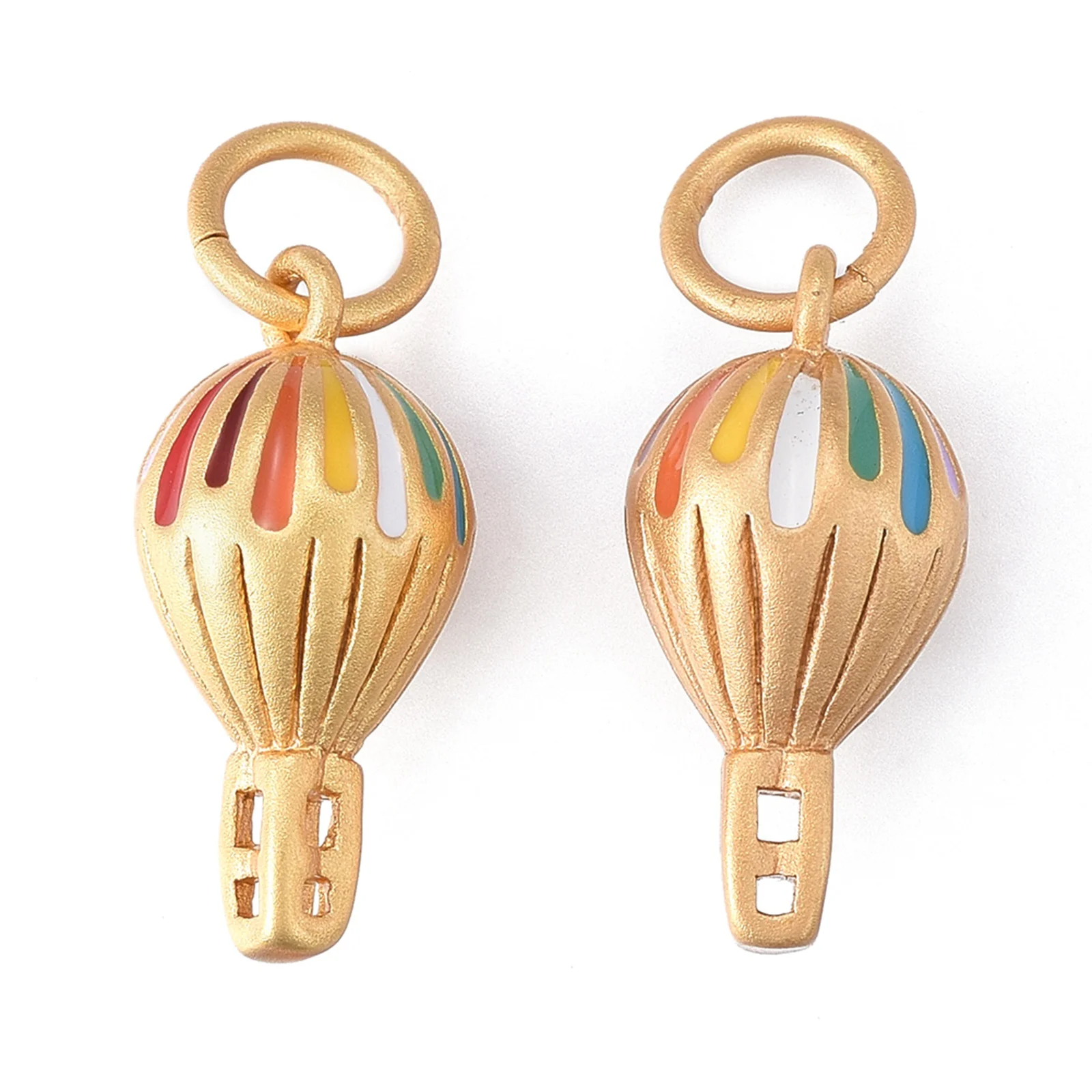 

PandaHall Hot Air Balloon Real 24K Gold Plated Brass Enamel Pendants