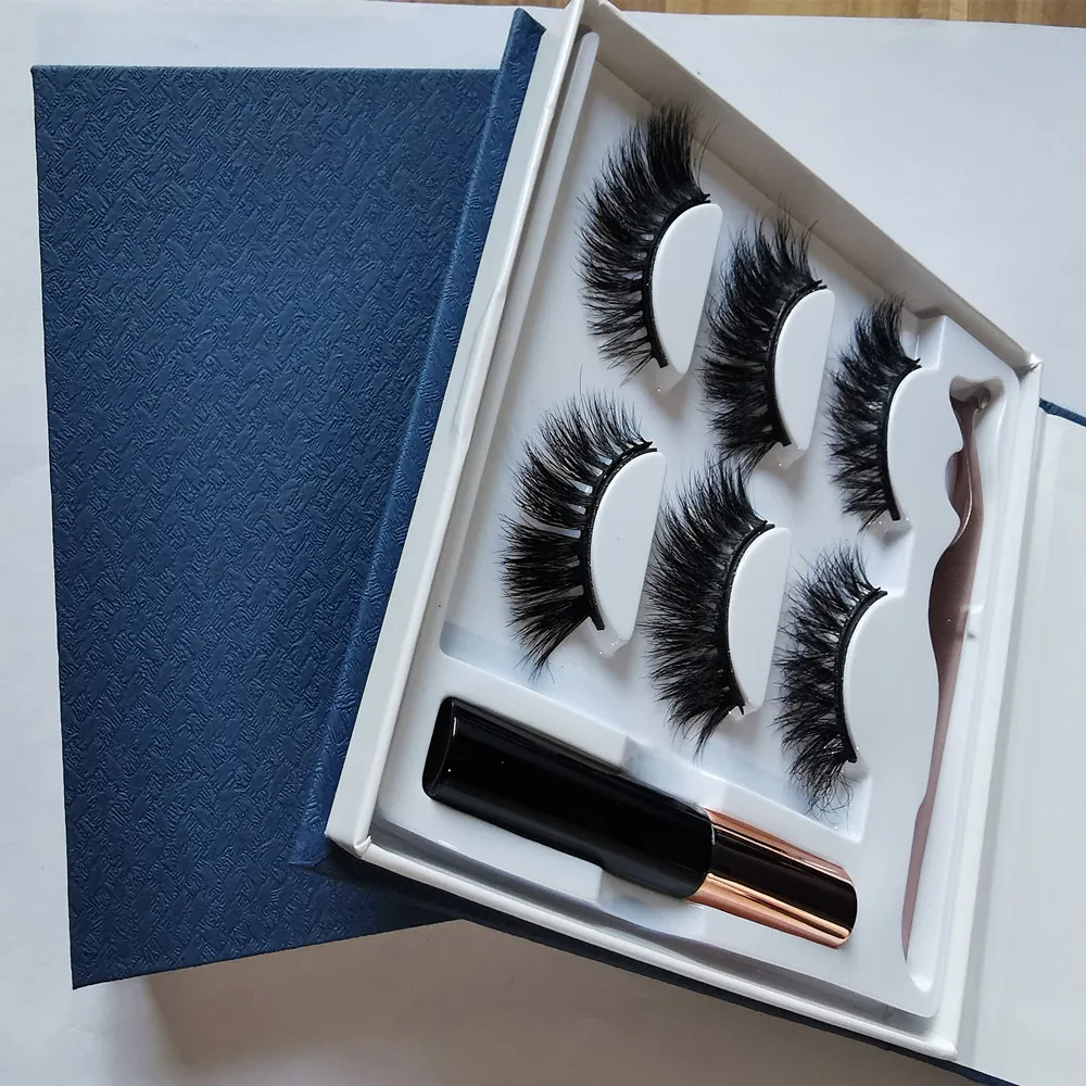 

2021 new magnetic eyelash bar 3d magnetic eyelashes with antifreeze magnetic eyelash eyelinner, Natural black