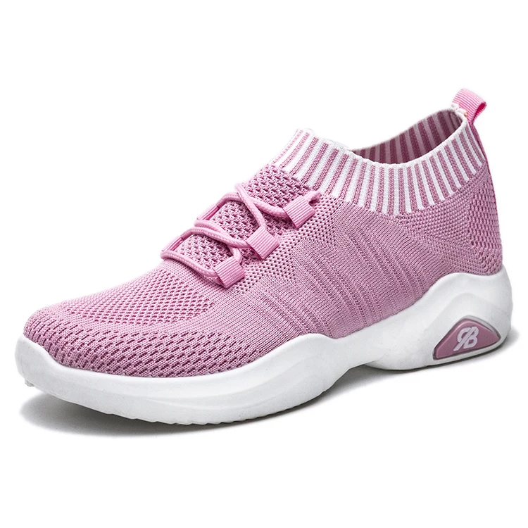 

Best Selling Custom Hard-wearing Casual Sports Running Shoes Pink For Women