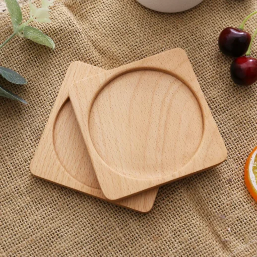 

Factory Promotion High Quality Coaster Coffee Cup beech Wood Coasters For Drinks