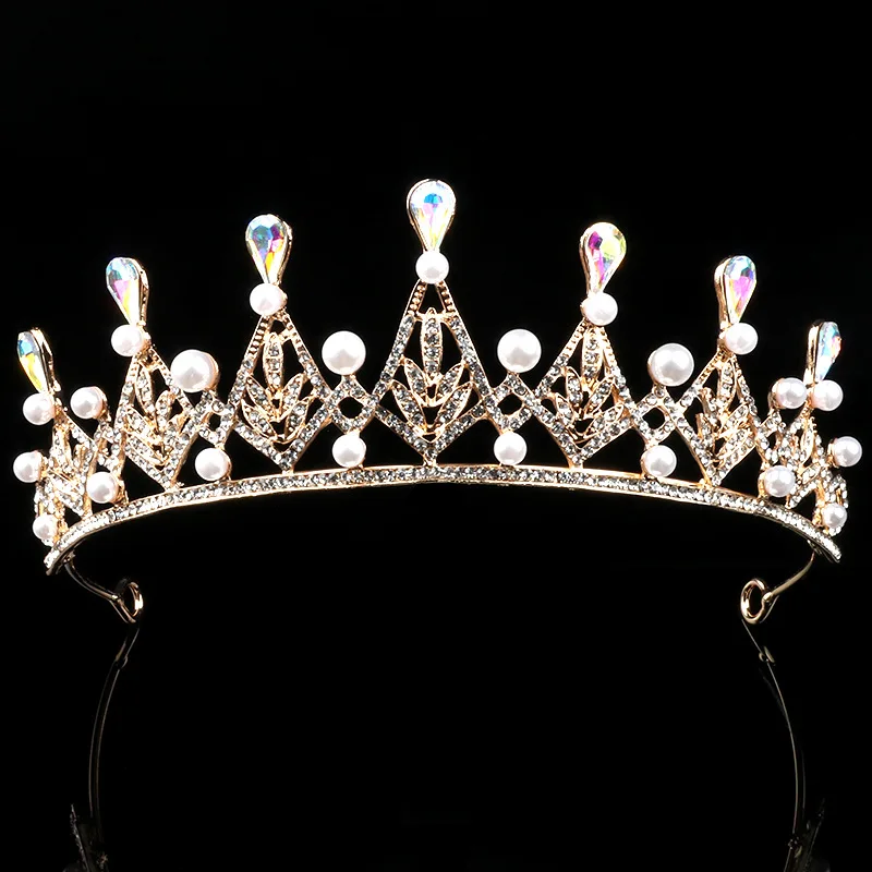 

Jachon Baroque Wedding Crown Pearl Bride Crystal Tiara Bridal Headpieces For Women And Girls, Same as the pic