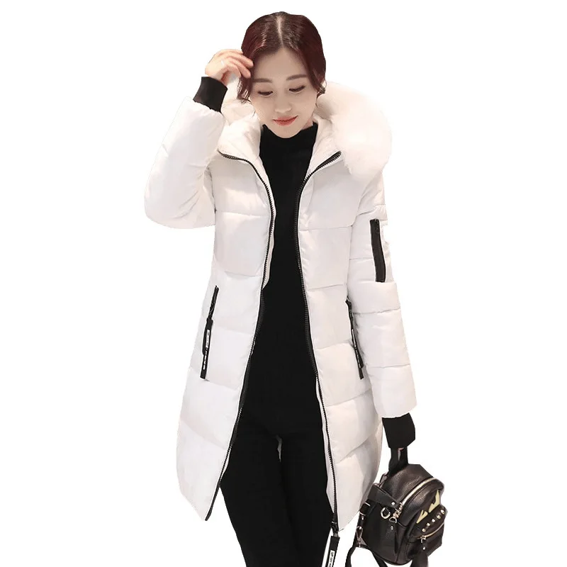 

2022 winter new Korean fashion in the long cotton clothes women's large size slim hooded coat