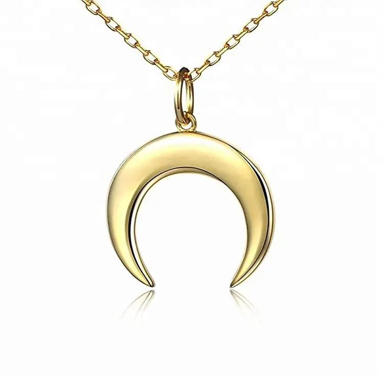 

Costume Gold Plated Fashion Jewelry Dainty Moon Pendant African Necklace