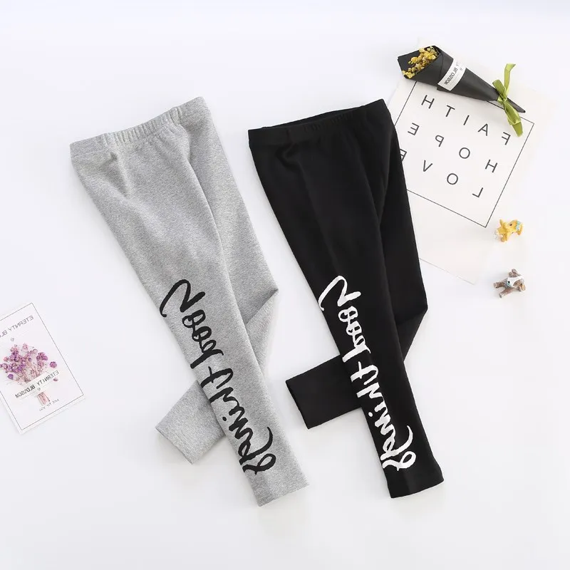 

Boys and girls pants letter Slim leggings trousers 2020 autumn new children's clothing Girls pants, Navy blue