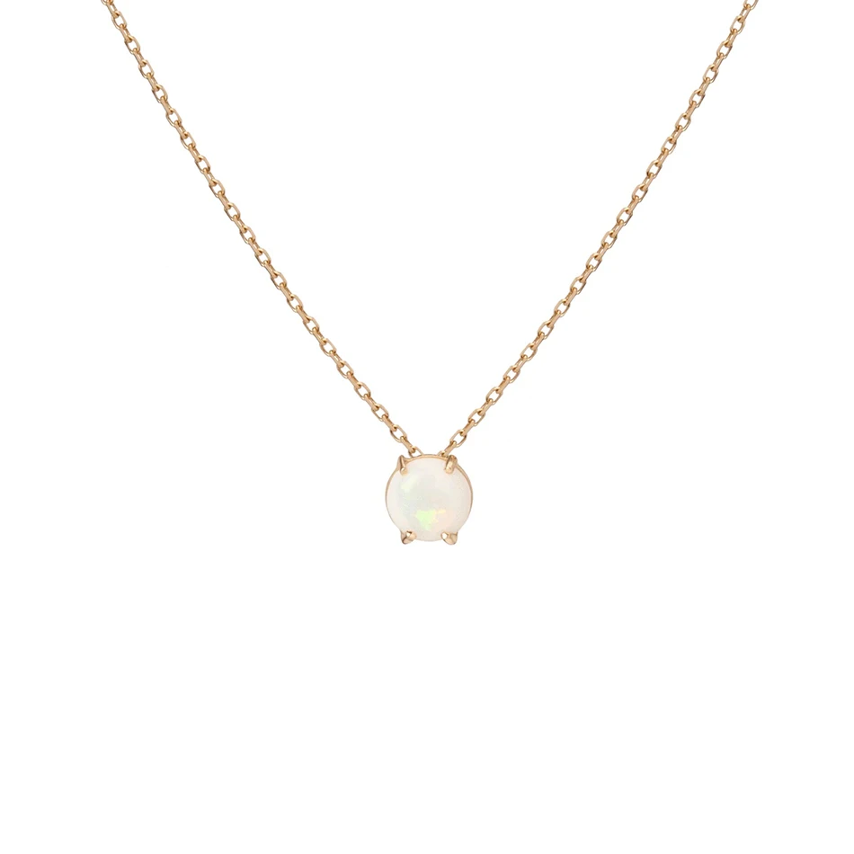 

minimalist jewelry necklace 18k gold plated hot sale 925 sterling silver simple opal necklace