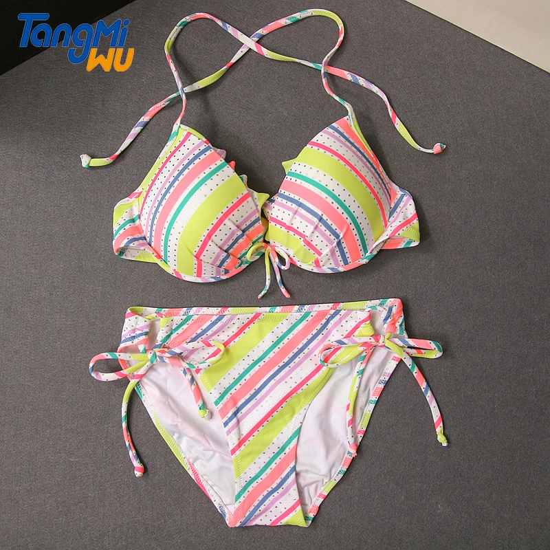 

Top Quality two piece set bandage Swimsuit halter neck beach wear designer bathing suit for women swimwear sexy bikini