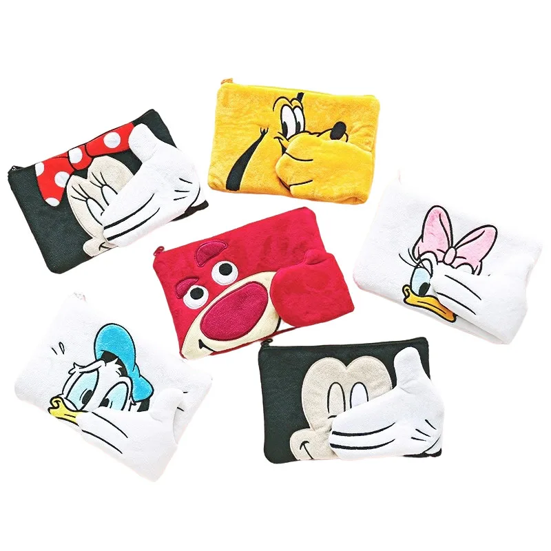 

Disney Mickey Makeup Bags Zero Wallet Girls Plush Cosmetic Pack Key Headset beauty bag