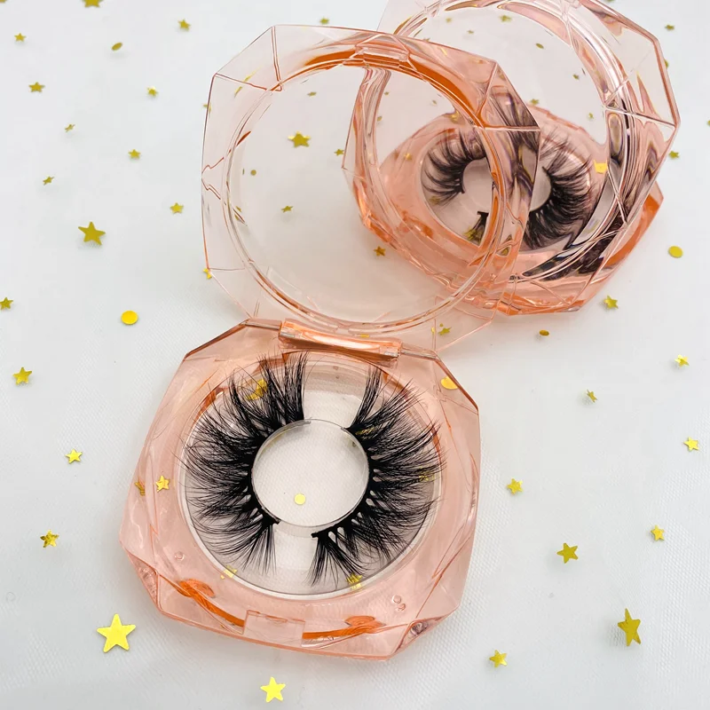 

private label Circle Case 3D mink colorful eyelash eye lashes round lash box wholesale 25mm mink eyelash with custom box, Natural black mink eyelashes