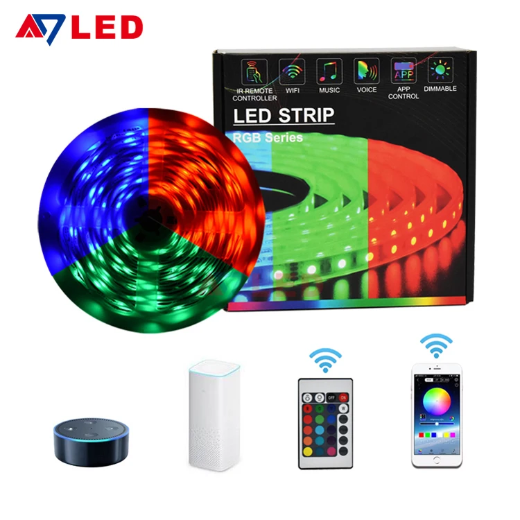 Magic Home 5meter Wifi Controller 12V Non-waterproof Waterproof  Color Changing LED Strip Light 5050 RGB Set
