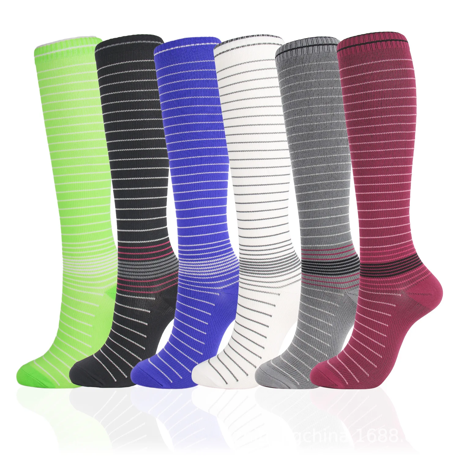 

Men's General Compression Socks Striped Over Knee Long Tube Sports Pressure Ankle Protection Socks Quick Drying Socks Men's And