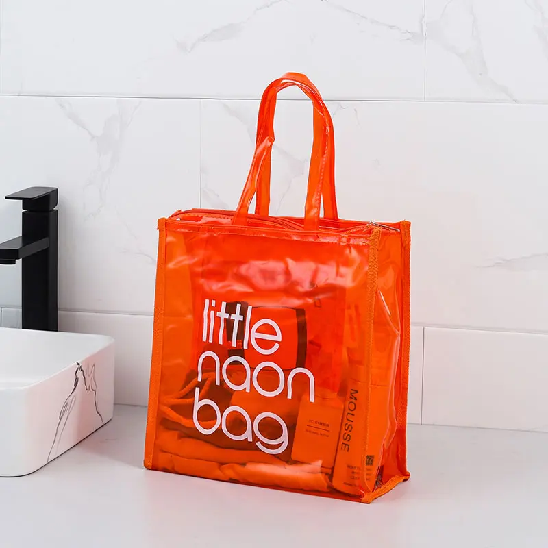 

Fashion High Quality Letter Print Little Neon Bag Clear Transparent Beach Bag Custom Printed Purses And Handbags, Summer bags beach