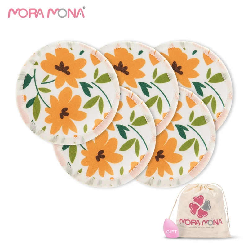 

Moramona stock reusable bamboo terry makeup facial Remover pad 3 layers washable remover pad, Colorful