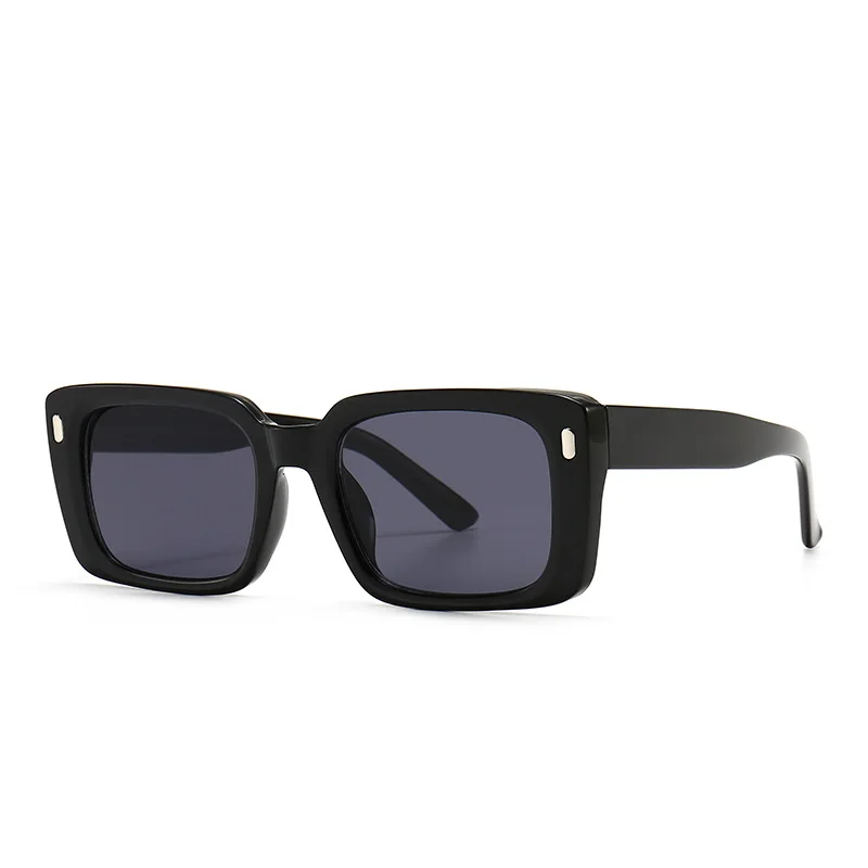 

lmamba 2021 New metal inlaid square Sunglasses trend UV400 lens PC frame modern charm retro sunglasses women