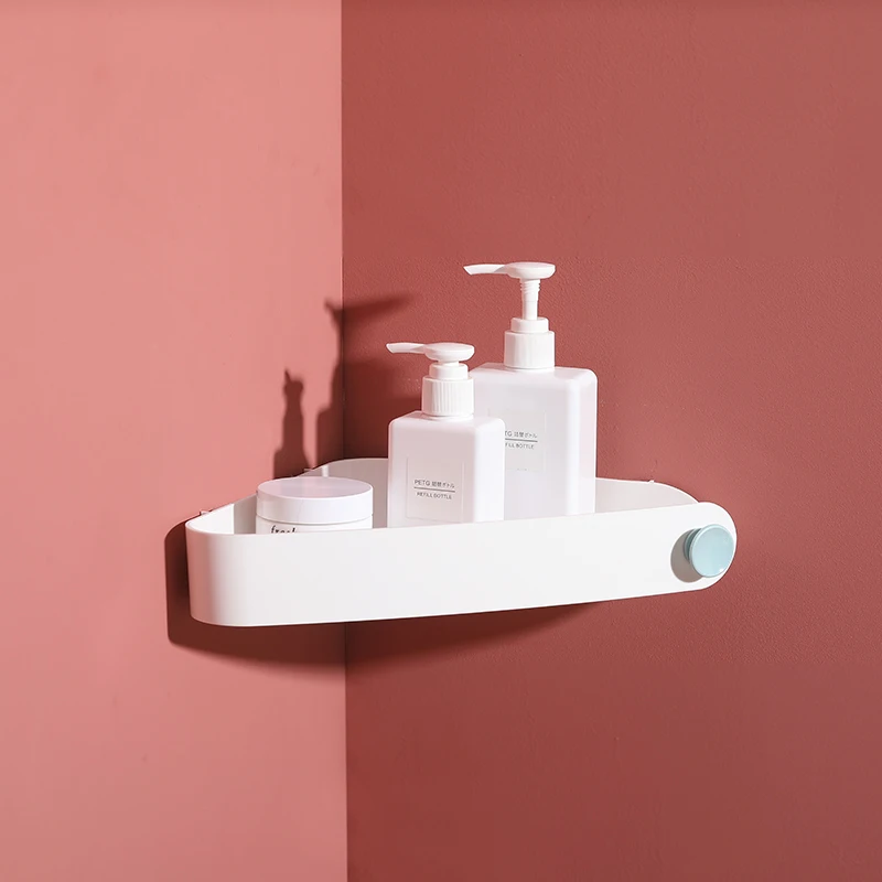 
Wall mounted corner bathroom storage shelf Cosmetic bottle storage rack plastic household kitchen use storage holder 