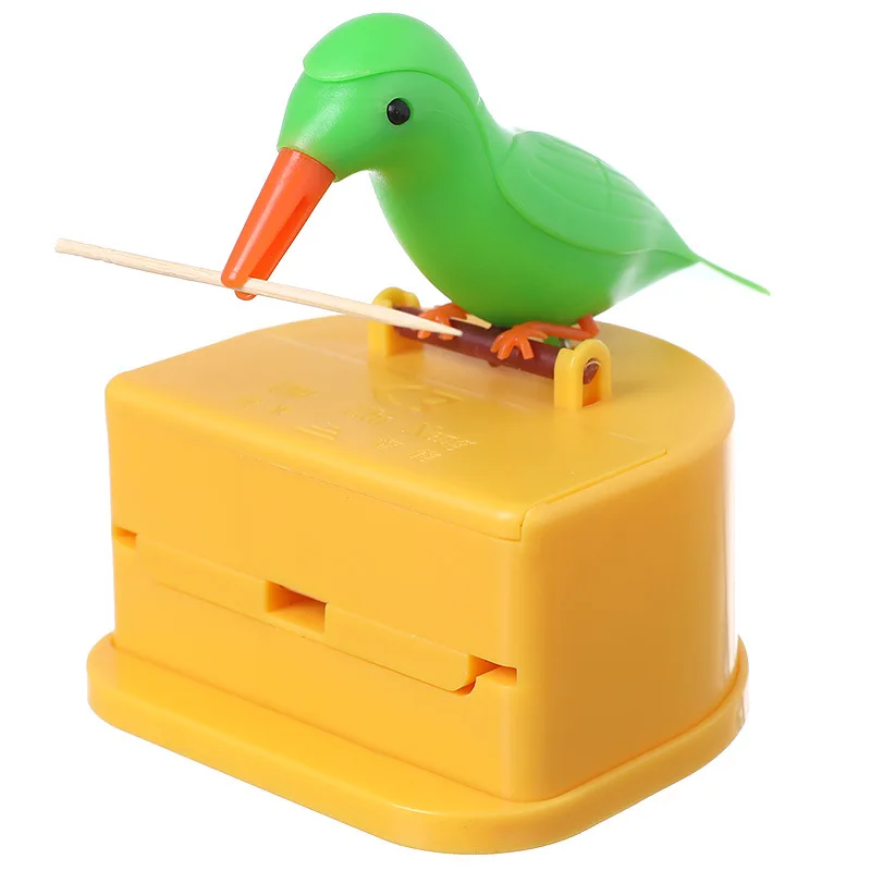 

Innovative bird automatic storage toothpick dispenser table decoration toothpick holder