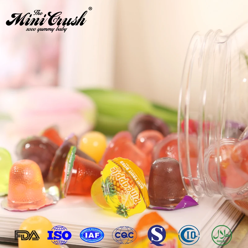 
Chinese candy dessert type fruit jelly with fruits drink 