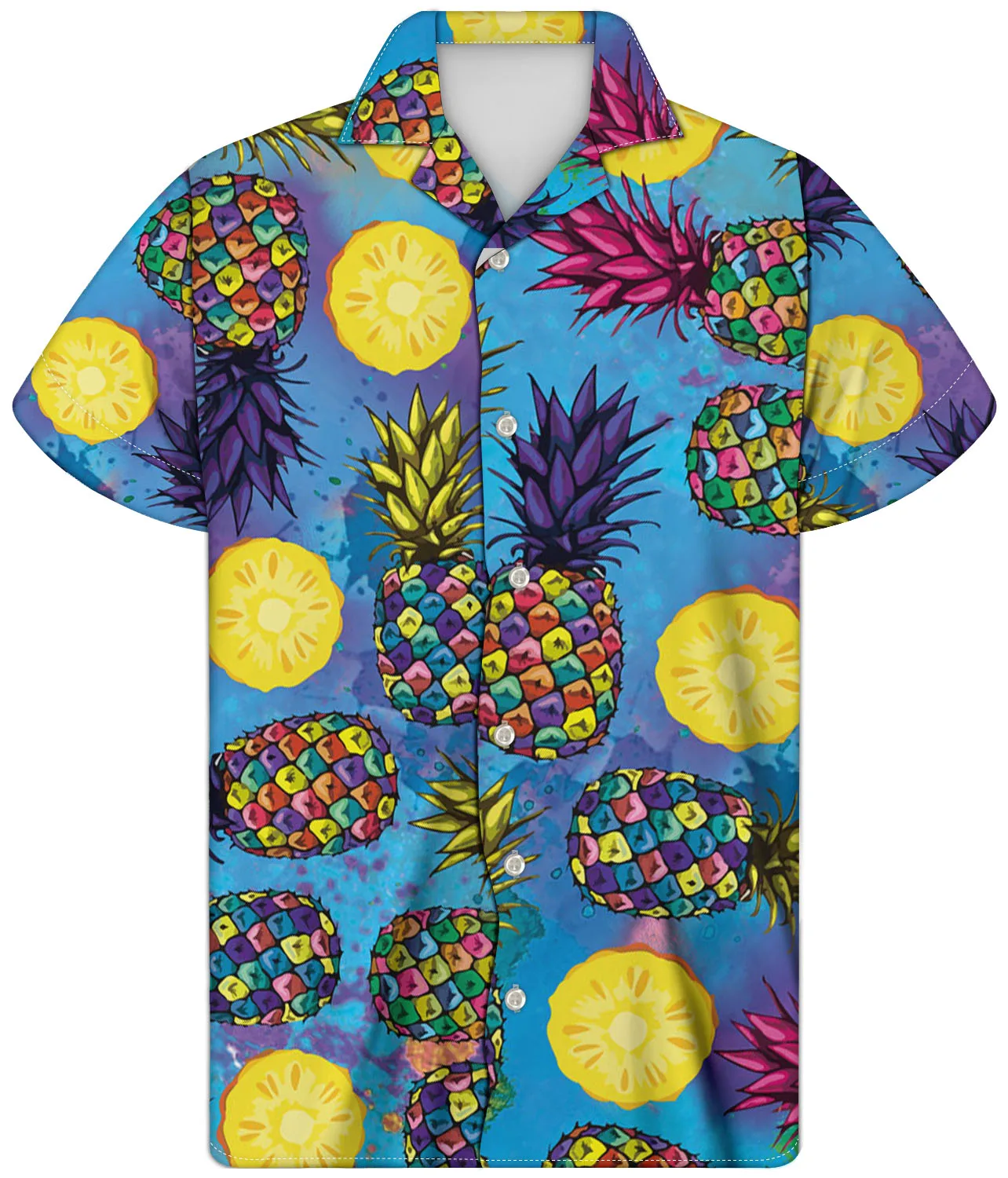 

Summer 2021 fruit Print Short Sleeves Plus Size Men's Shirt beach wear daily holiday wear F16