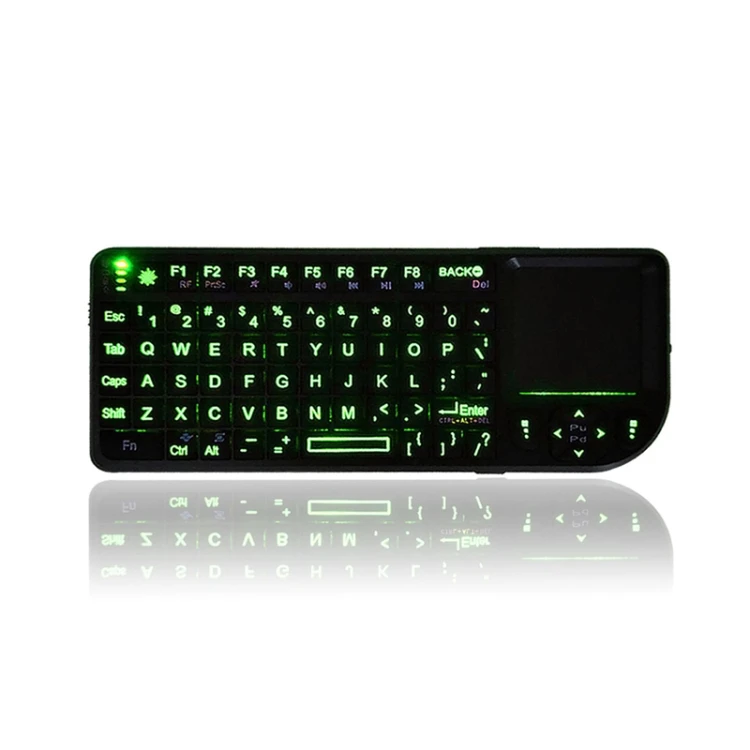 

A8 Mini English Colorful Backlight Wireless Mouse and Keyboard with Laser Touchpad Keyboard