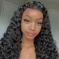 

Cheap 150% density raw virgin cuticle aligned brazilian natural human hair glueless kinky curly 13*6 lace frontal wig