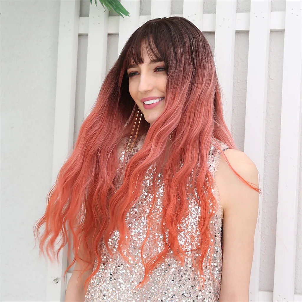 

BVR Fashion Style Deep Wave Perruque Synthetique Long Hair Ombre Color Heat Resistant Synthetic Fibre Wigs