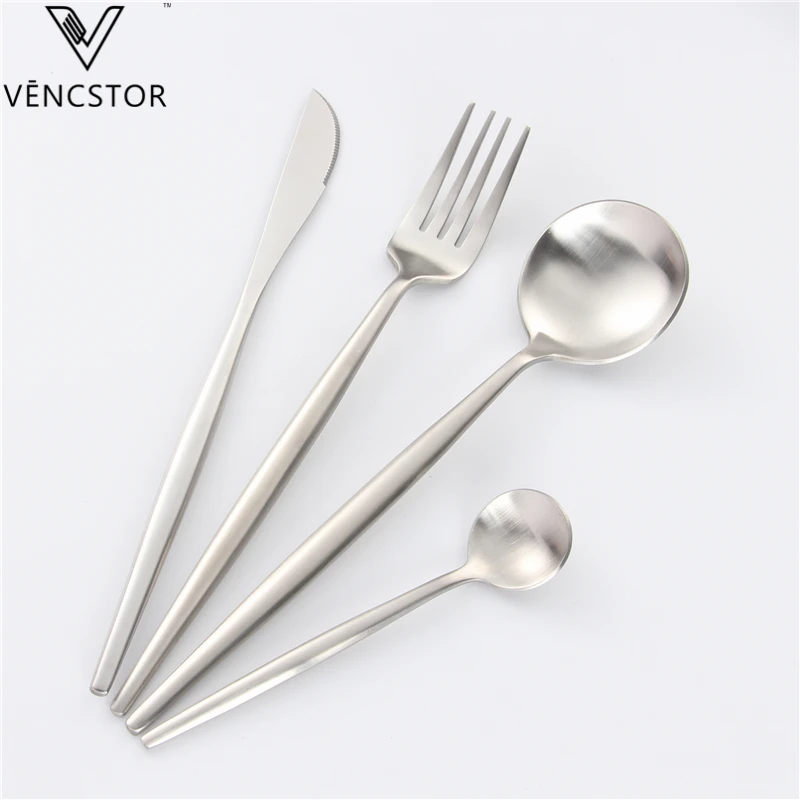 

Bulk Silverware Dinner Spoon Fork Knife Silver Flatware Stainless Steel Cutlery Set