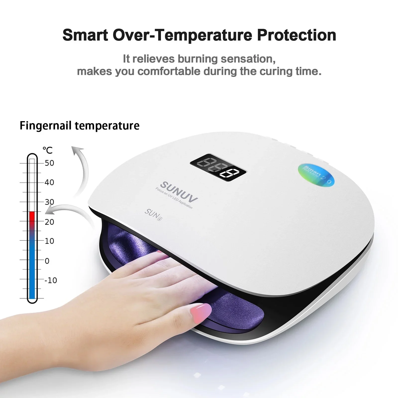 SUNUV Nail Lamp Device SUN4 48W LED UV Nail Lamp Nail Dryer for Gel Polish