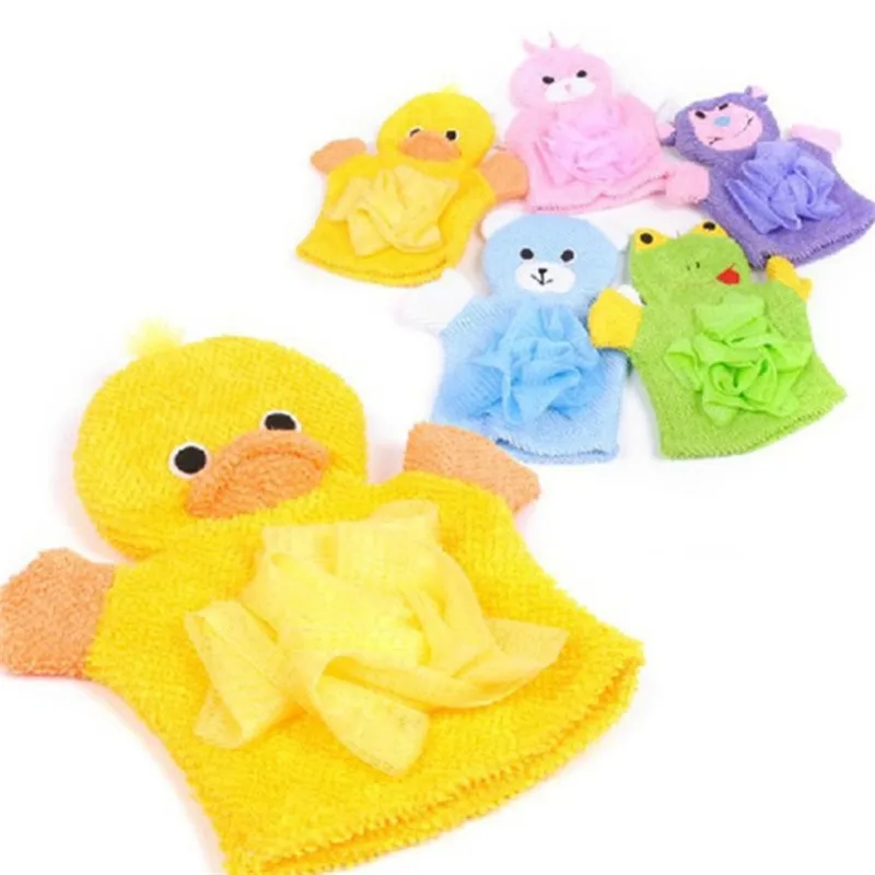 

Colorful animal shape soft PE cute kids shower mitt kids sponge bath gloves