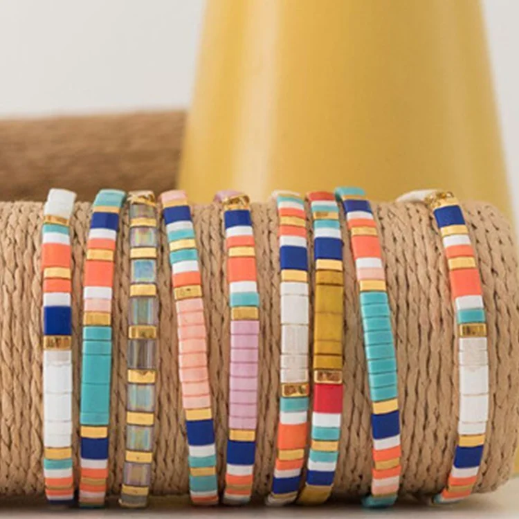 

Wholesale Bohemian fashion tila bead handmade mens jewelry bracelet jewelry charm bracelet, Choose color