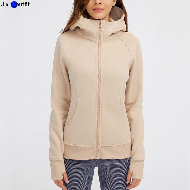 

Lightweight Casual Long Sleeve Sweatshirt Blank Full Zip Up Women's Hoodies