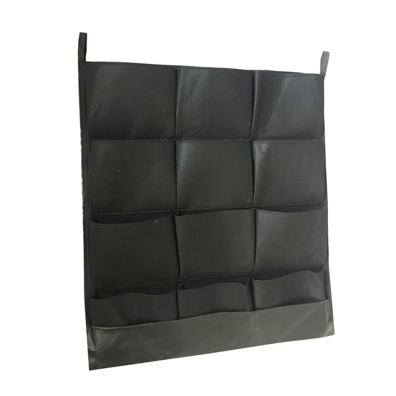 

DIY Indoor Use 12 Pockets Felt Vertical Garden Planter Bag with Waterproof Back Biodegradable Fabric Grow Pocket, Black