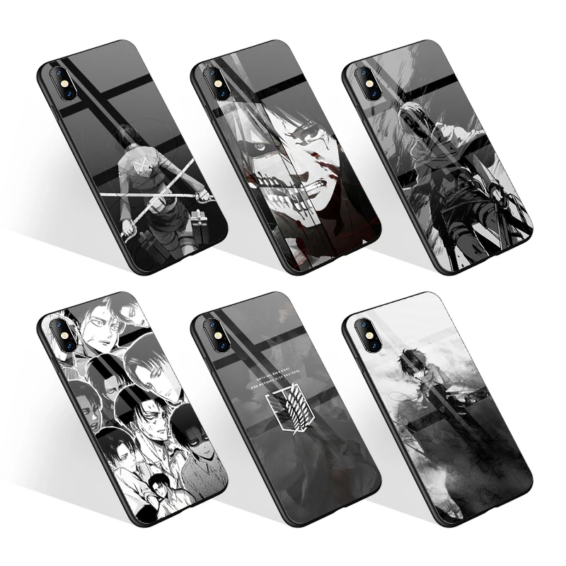 

High Quality & Best PriceJapanese Anime Attack on Titan Printed Phone Case For IPhone 7 8 Plus 12 11Pro Max Cases, Black