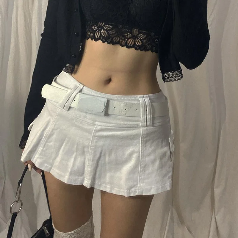 

Pastel Goth Low Waist Black Micro Skirts Y2K Streetwear Pockets Patchwork A-line Skirt E-girl Aesthetics Outfits Zipper, Picture color