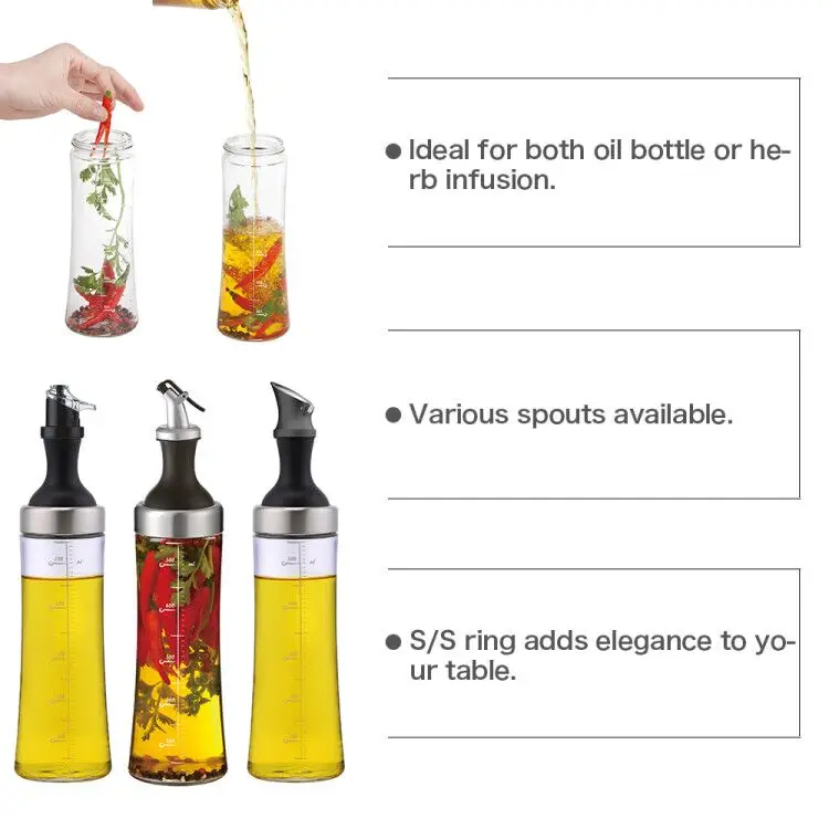 

19oz Kitchen Oil and Vinegar glass bottle Amazon best seller big size glass bottle oil bottle for kitchen