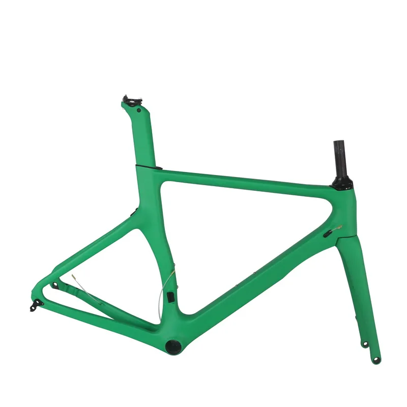 

Full Carbon Fiber T800 Bike Frame TTX3 Aero Road Disc Brake Custom Green Paint BB386 Bottom Bracket