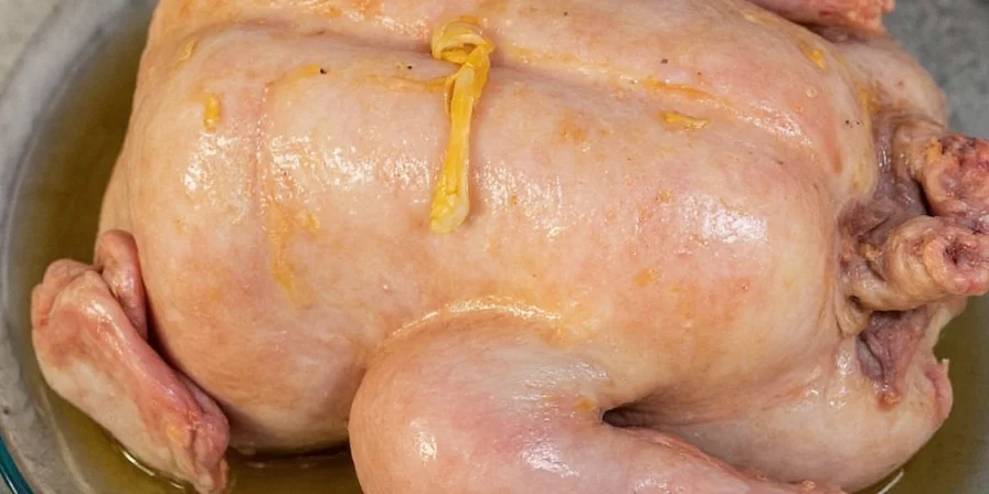 Brined chicken before and after cooking
