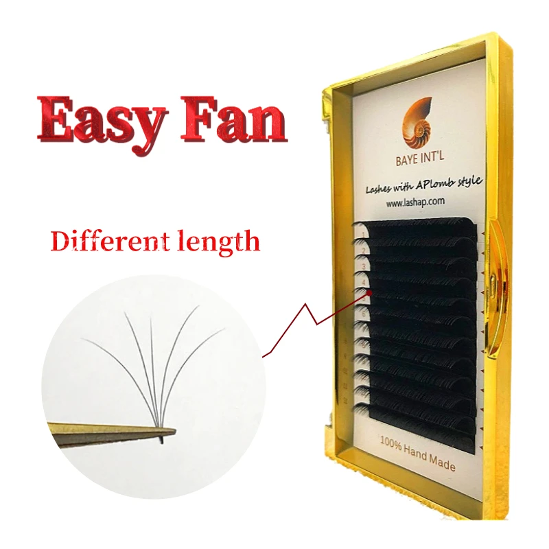 

LASHAP easy fan eyelash extension different lengths lash natural mink eyelashes false eye lashes hand made wholesale customize