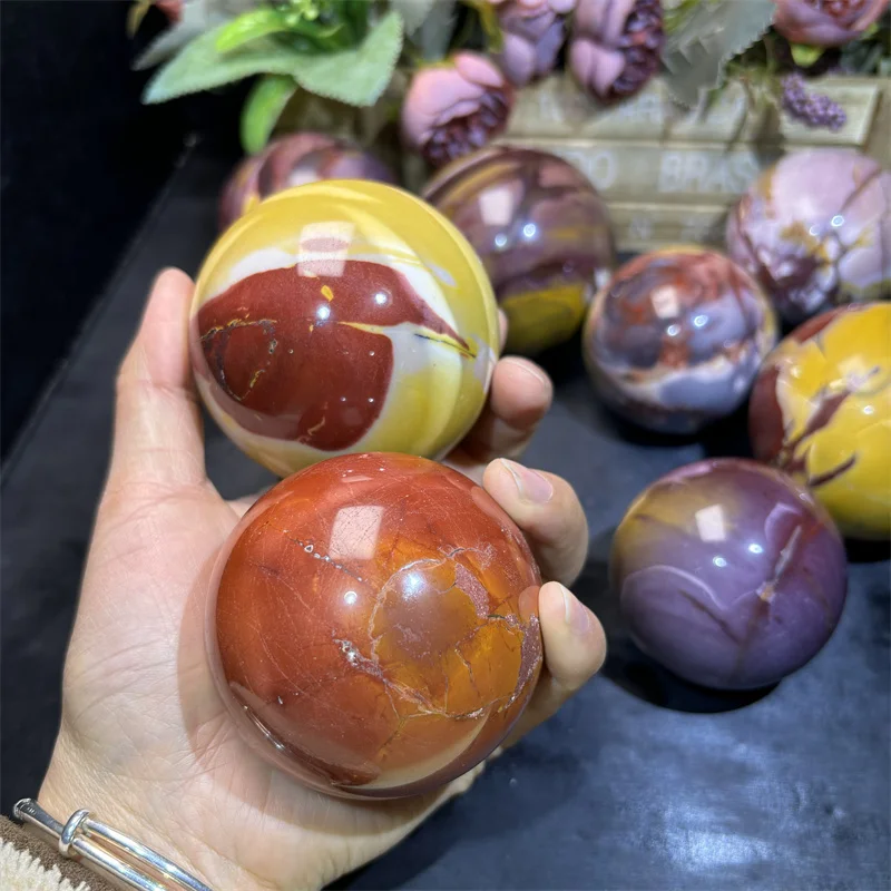 Hot Sale Healing Semi Precious Gemstone Crafts Polished  Balls Mookaite Jasper Sphere for Decoration